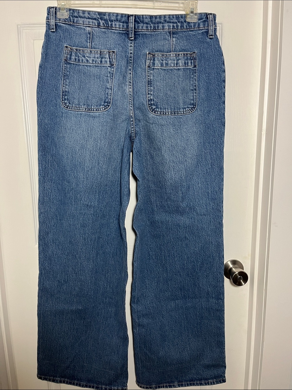 Free Assemby Wide-Leg Blue Jeans - Picture 2 of 5